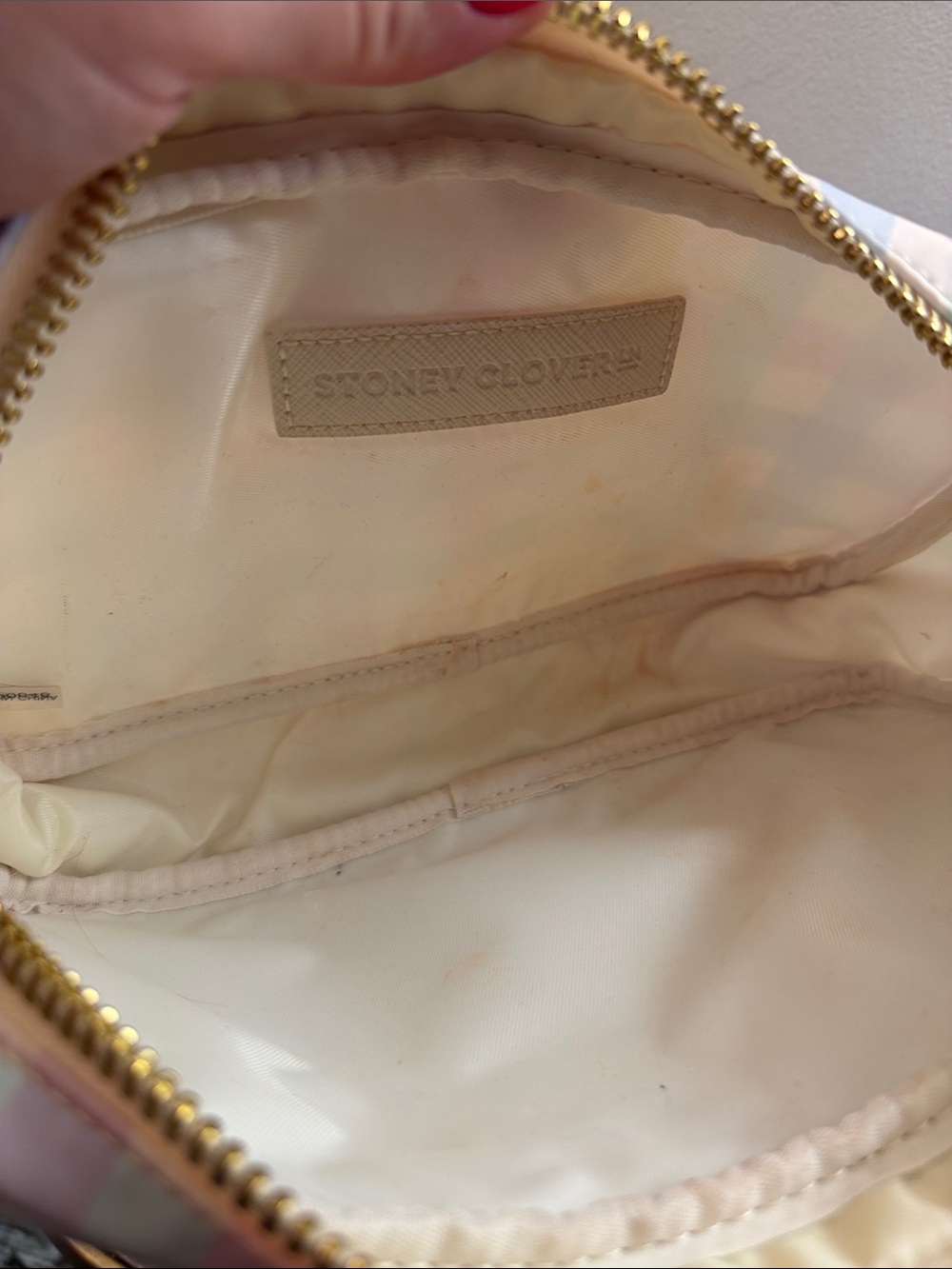 Stoney clover lane rainbow gingham small pouch - Picture 5 of 6